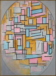 Komposition i oval med färgplan 2, 1914